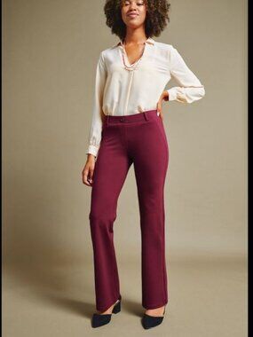 New Betabrand Deep Garnet Jeanie Straight Dress Pant Yoga Pants Medium